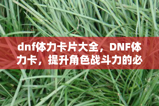 dnf体力卡片大全，DNF体力卡，提升角色战斗力的必备神器