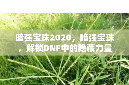 暗强宝珠2020，暗强宝珠，解锁DNF中的隐藏力量