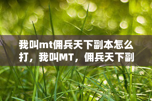 我叫mt佣兵天下副本怎么打，我叫MT，佣兵天下副本的奇幻之旅