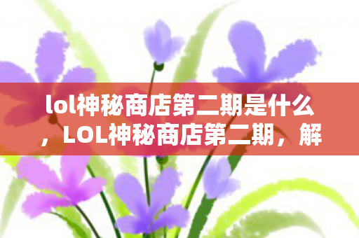 lol神秘商店第二期是什么，LOL神秘商店第二期，解锁你的游戏宝藏