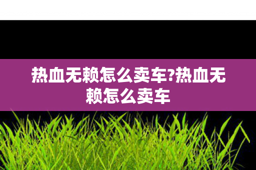 热血无赖怎么卖车?热血无赖怎么卖车