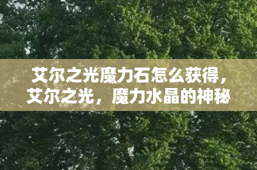 艾尔之光魔力石怎么获得，艾尔之光，魔力水晶的神秘之旅