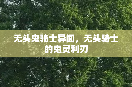 无头鬼骑士异闻，无头骑士的鬼灵利刃