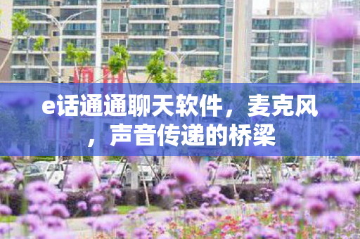 e话通通聊天软件，麦克风，声音传递的桥梁
