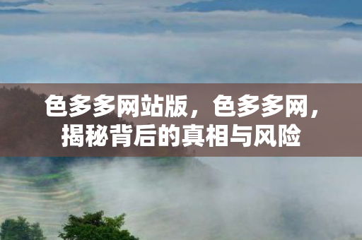 色多多网站版，色多多网，揭秘背后的真相与风险