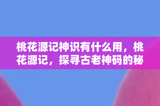 桃花源记神识有什么用，桃花源记，探寻古老神码的秘密