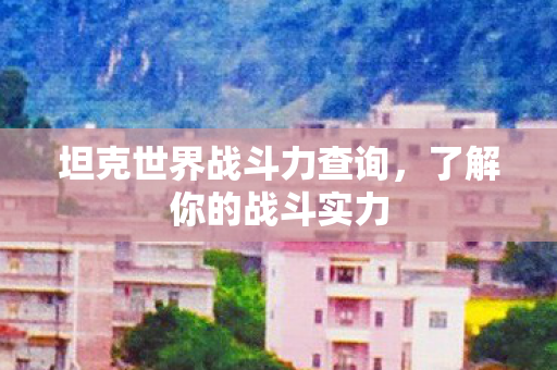 坦克世界战斗力查询,了解你的战斗实力 坦克世界战斗力查询,了解你的战斗实力