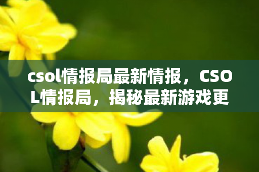 csol情报局最新情报，CSOL情报局，揭秘最新游戏更新与未来趋势