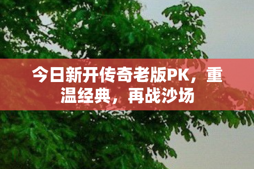 今日新开传奇老版PK，重温经典，再战沙场