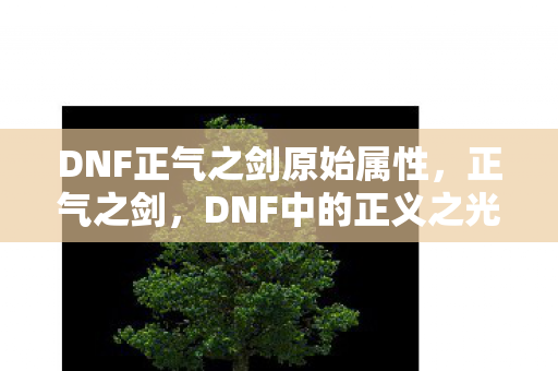 DNF正气之剑原始属性，正气之剑，DNF中的正义之光
