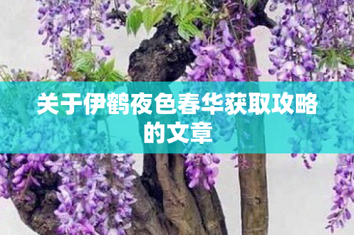 关于伊鹤夜色春华获取攻略的文章