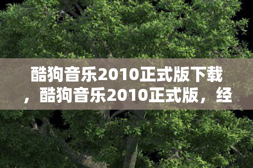 酷狗音乐2010正式版下载，酷狗音乐2010正式版，经典回忆与音乐之旅