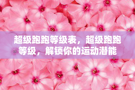 超级跑跑等级表，超级跑跑等级，解锁你的运动潜能