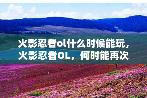 火影忍者ol什么时候能玩，火影忍者OL，何时能再次体验忍者的世界？