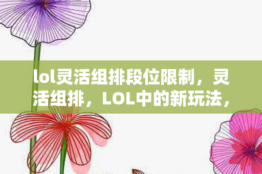 lol灵活组排段位限制，灵活组排，LOL中的新玩法，带你领略不一样的竞技体验