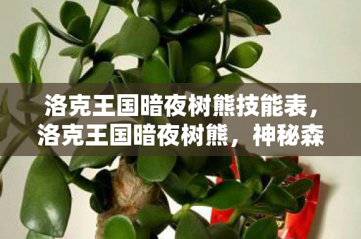 洛克王国暗夜树熊技能表，洛克王国暗夜树熊，神秘森林的守护者