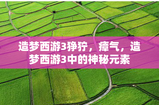 造梦西游3狰狞，瘴气，造梦西游3中的神秘元素