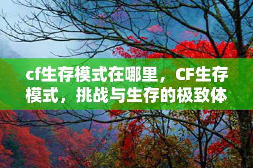 cf生存模式在哪里，CF生存模式，挑战与生存的极致体验