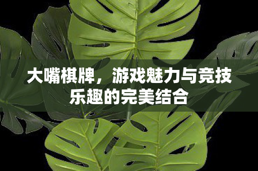 大嘴棋牌，游戏魅力与竞技乐趣的完美结合