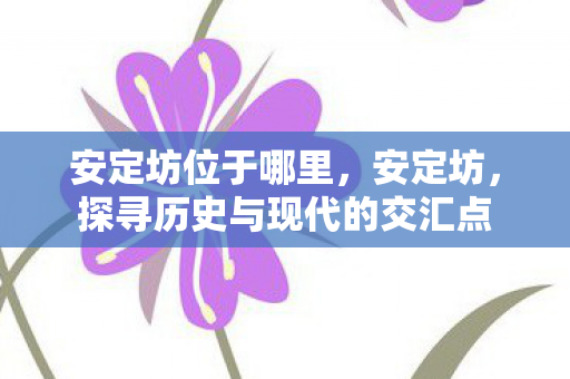 安定坊位于哪里,安定坊,探寻历史与现代的交汇点 安定坊位于哪里,安定坊,探寻历史与现代的交汇点