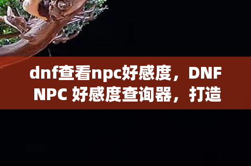 dnf查看npc好感度，DNF NPC 好感度查询器，打造你的专属游戏助手