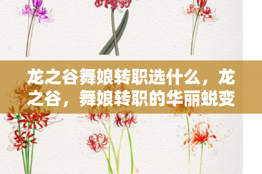 龙之谷舞娘转职选什么，龙之谷，舞娘转职的华丽蜕变