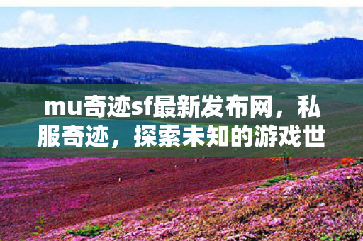 mu奇迹sf最新发布网，私服奇迹，探索未知的游戏世界