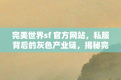 完美世界sf 官方网站，私服背后的灰色产业链，揭秘完美世界游戏私服的运营与风险