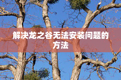 解决龙之谷无法安装问题的方法 解决龙之谷无法安装问题的方法