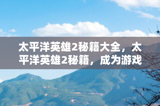 太平洋英雄2秘籍大全，太平洋英雄2秘籍，成为游戏高手的必备攻略