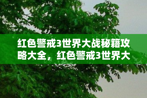 红色警戒3世界大战秘籍攻略大全，红色警戒3世界大战秘籍，解锁无限资源，称霸战场