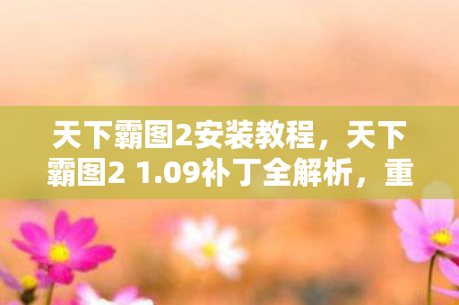 天下霸图2安装教程，天下霸图2 1.09补丁全解析，重塑经典，再续传奇