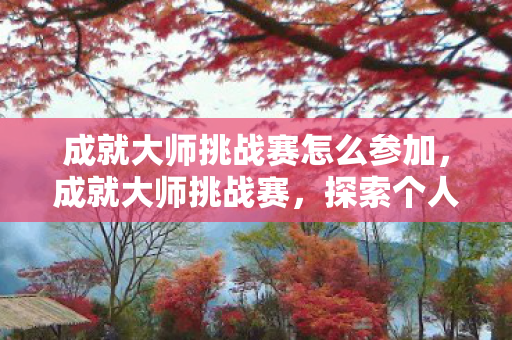 成就大师挑战赛怎么参加，成就大师挑战赛，探索个人潜能，挑战自我极限