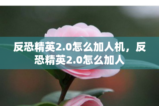 反恐精英2.0怎么加人机，反恐精英2.0怎么加人