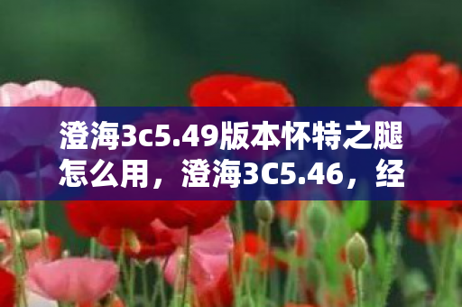 澄海3c5.49版本怀特之腿怎么用，澄海3C5.46，经典再现，策略与激情的碰撞