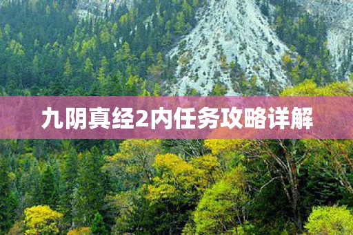 九阴真经2内任务攻略详解 九阴真经2内任务攻略详解