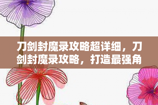 刀剑封魔录攻略超详细，刀剑封魔录攻略，打造最强角色的全面指南