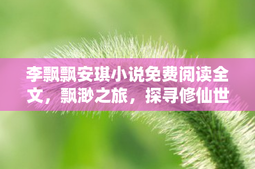李飘飘安琪小说免费阅读全文，飘渺之旅，探寻修仙世界的奥秘