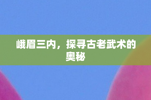 峨眉三内，探寻古老武术的奥秘