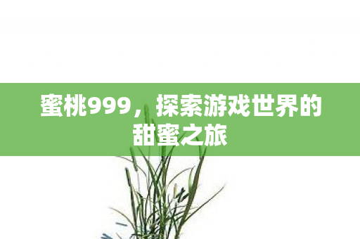 蜜桃999，探索游戏世界的甜蜜之旅