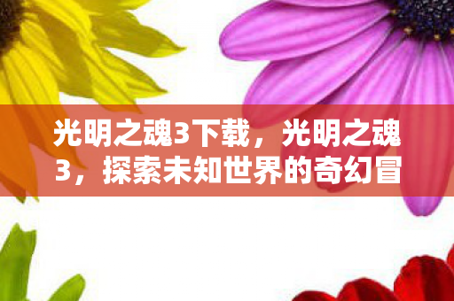 光明之魂3下载，光明之魂3，探索未知世界的奇幻冒险