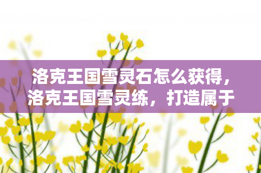 洛克王国雪灵石怎么获得，洛克王国雪灵练，打造属于你的魔法之旅