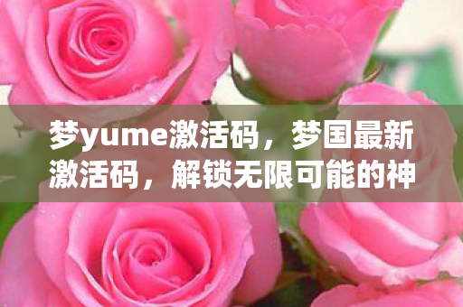 梦yume激活码，梦国最新激活码，解锁无限可能的神秘钥匙