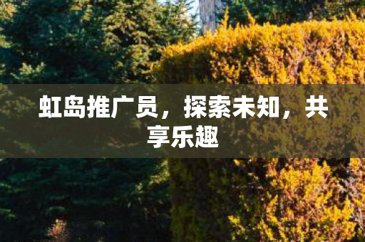 虹岛推广员,探索未知,共享乐趣 虹岛推广员,探索未知,共享乐趣