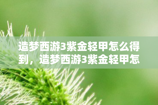 造梦西游3紫金轻甲怎么得到,造梦西游3紫金轻甲怎么得 造梦西游3紫金轻甲怎么得到,造梦西游3紫金轻甲怎么得