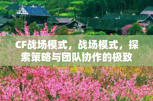 CF战场模式，战场模式，探索策略与团队协作的极致