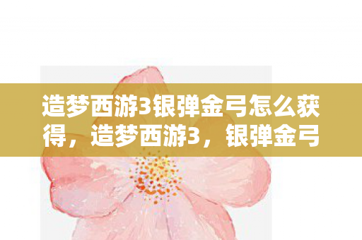 造梦西游3银弹金弓怎么获得，造梦西游3，银弹金弓的传奇之旅