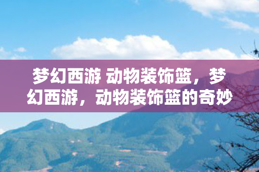 梦幻西游 动物装饰篮，梦幻西游，动物装饰篮的奇妙之旅