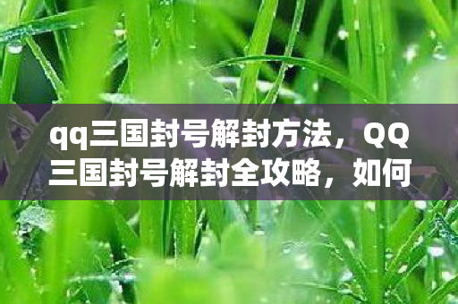 qq三国封号解封方法，QQ三国封号解封全攻略，如何避免与解决账号封禁问题