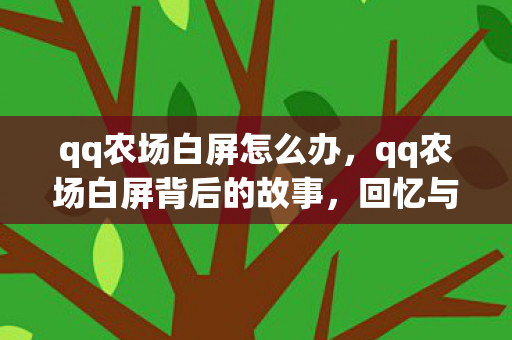 qq农场白屏怎么办，qq农场白屏背后的故事，回忆与创新的交织